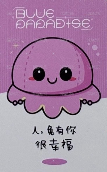 迷五 yzy 2.0 簽售卡 微笑章魚 背面