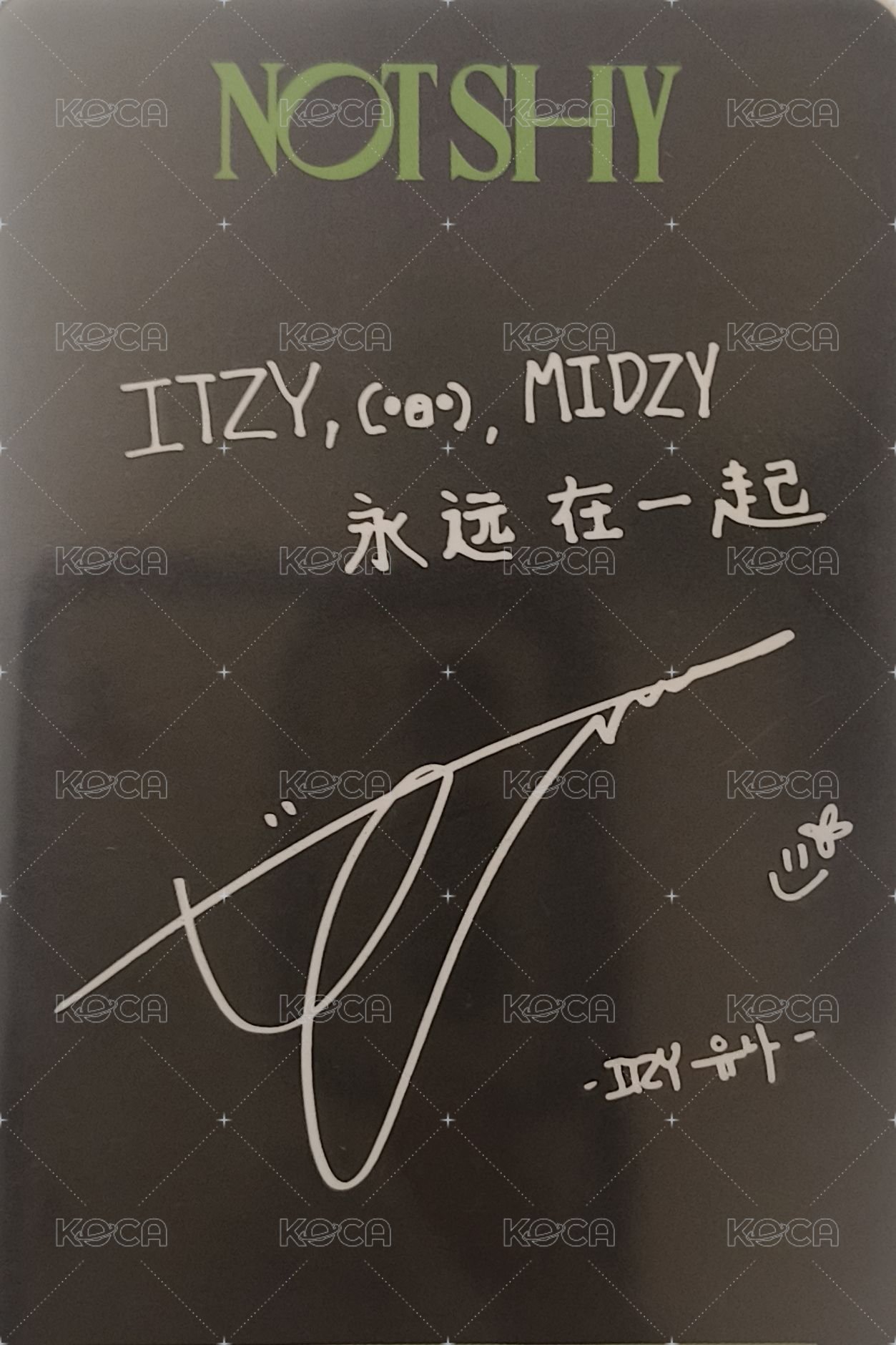 Not Shy yzy 1.0 簽售卡  背面