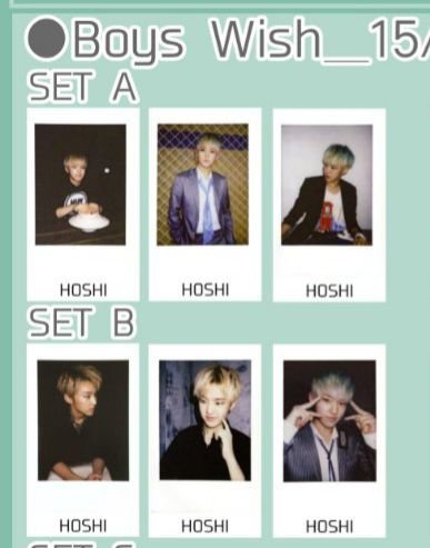 Seventeen Hoshi Boys wish 拍立得