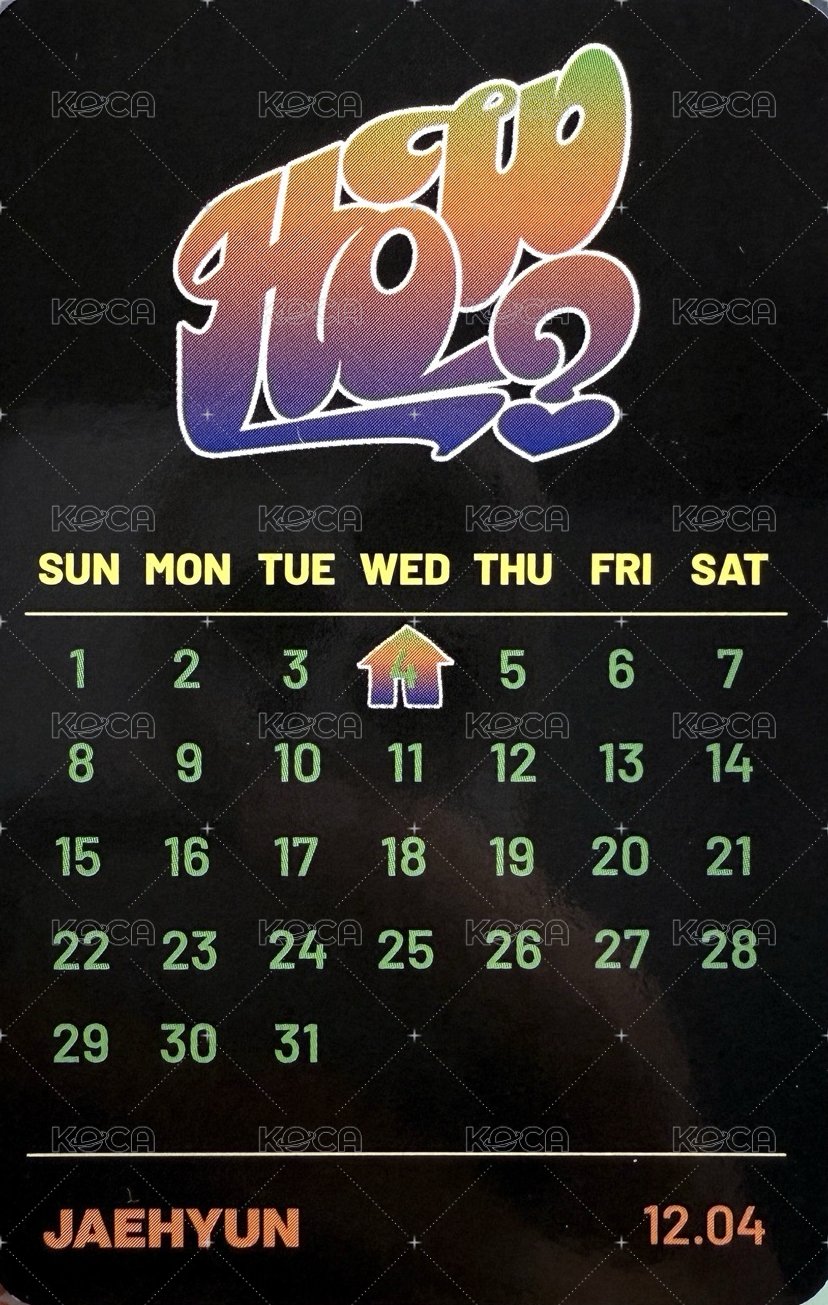 HOW? yes24 預售 特典卡 生日曆 3 背面
