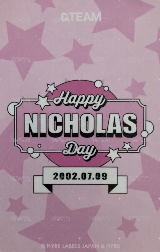 Happy Day 2023~2024 周邊卡 BIRTHDAY KIT卡 背面