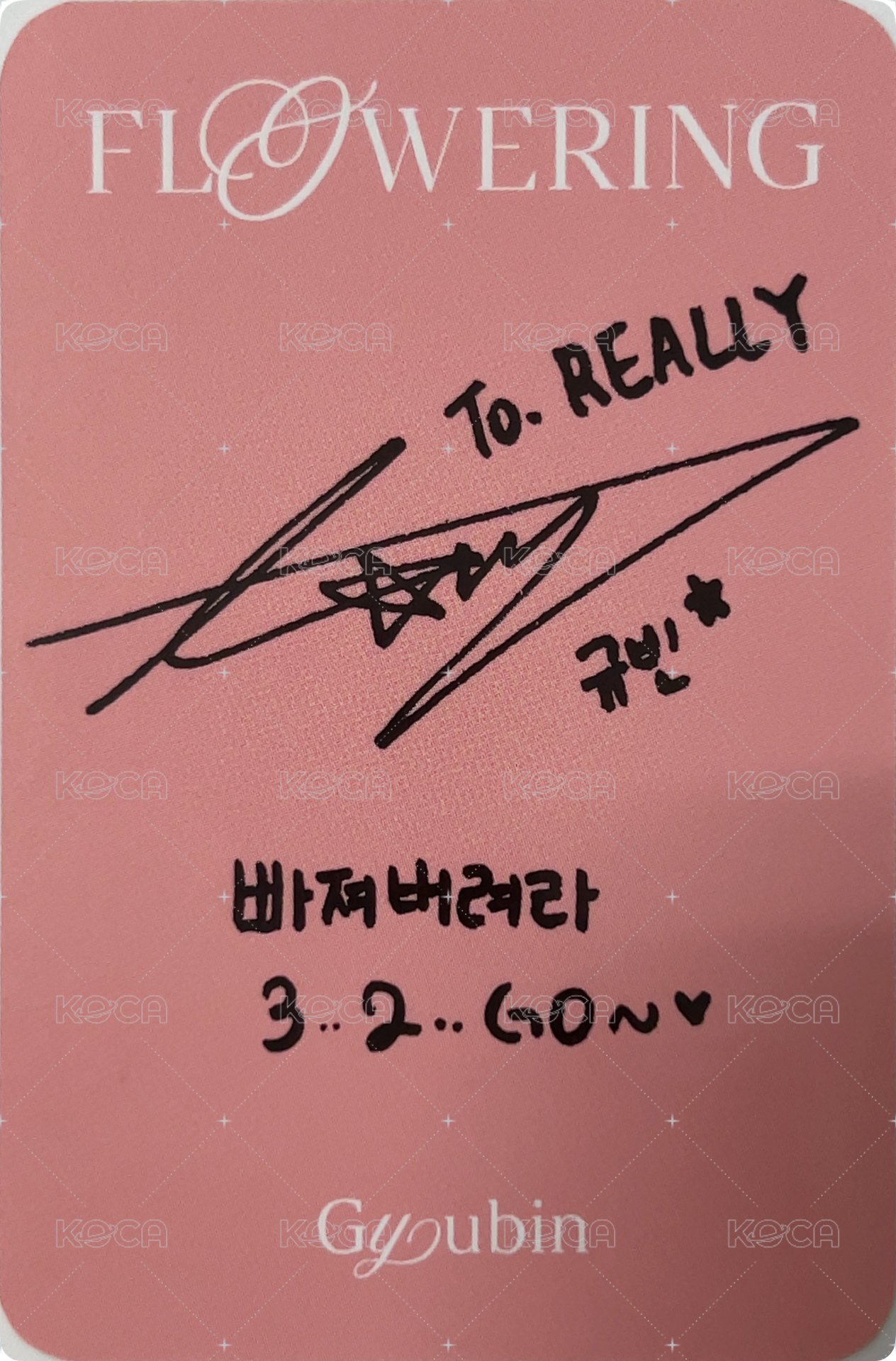 Flowering 專輯卡  背面