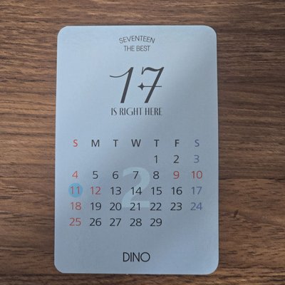 SEVENTEEN DINO 精選輯 MK 生日卡 特典卡