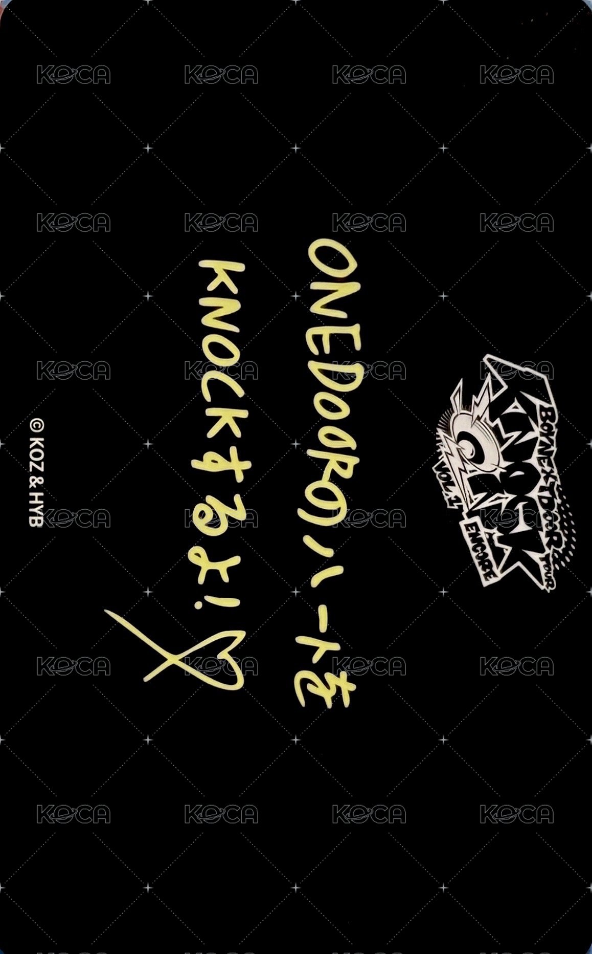 Knock On 巡迴 隨機卡 安可場 4 背面