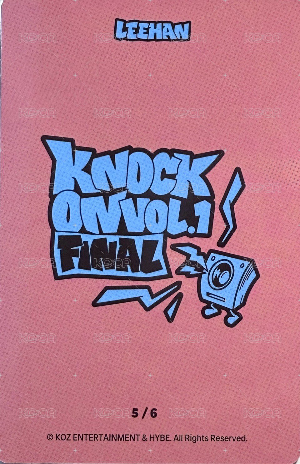 Knock On 巡迴 隨機卡 FINAL 場周 5/6 背面