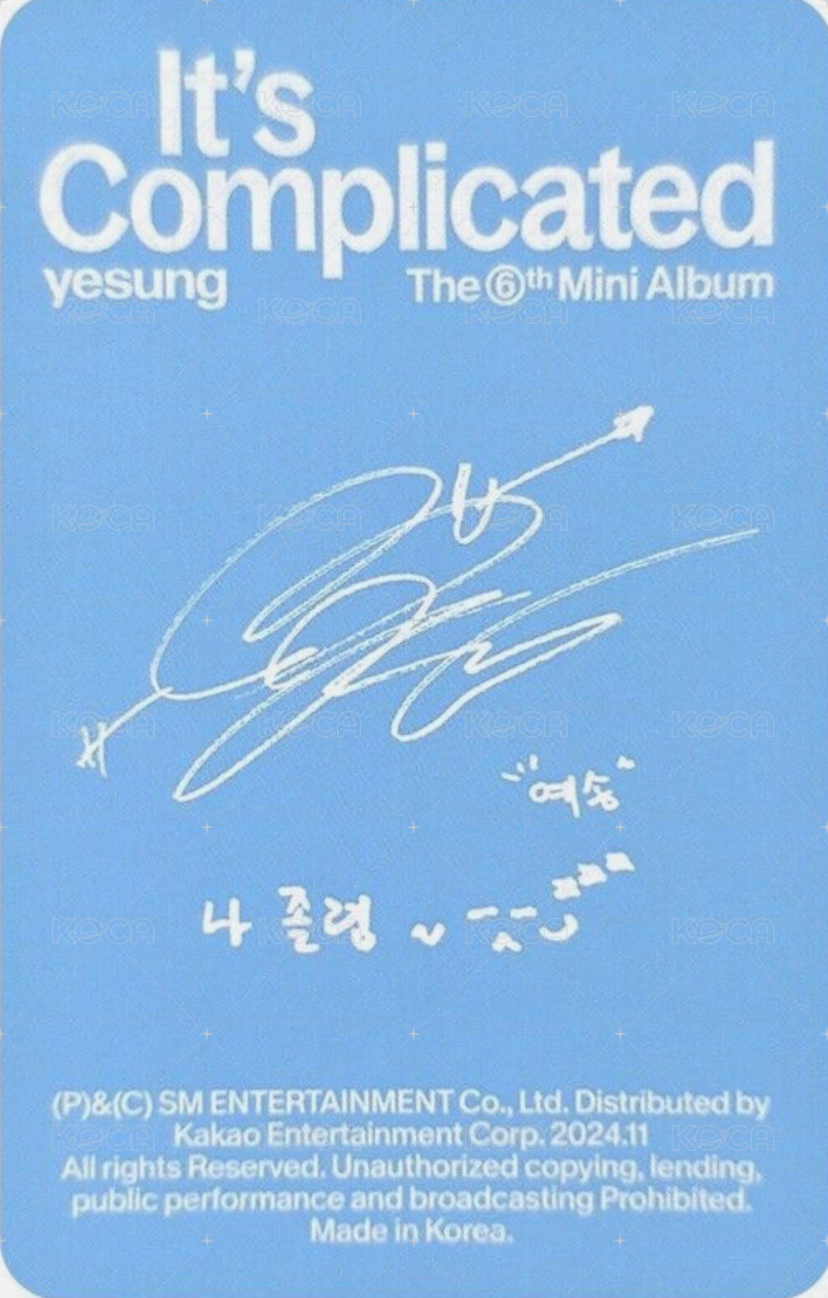 迷六 專輯卡 Feelings ver. 背面