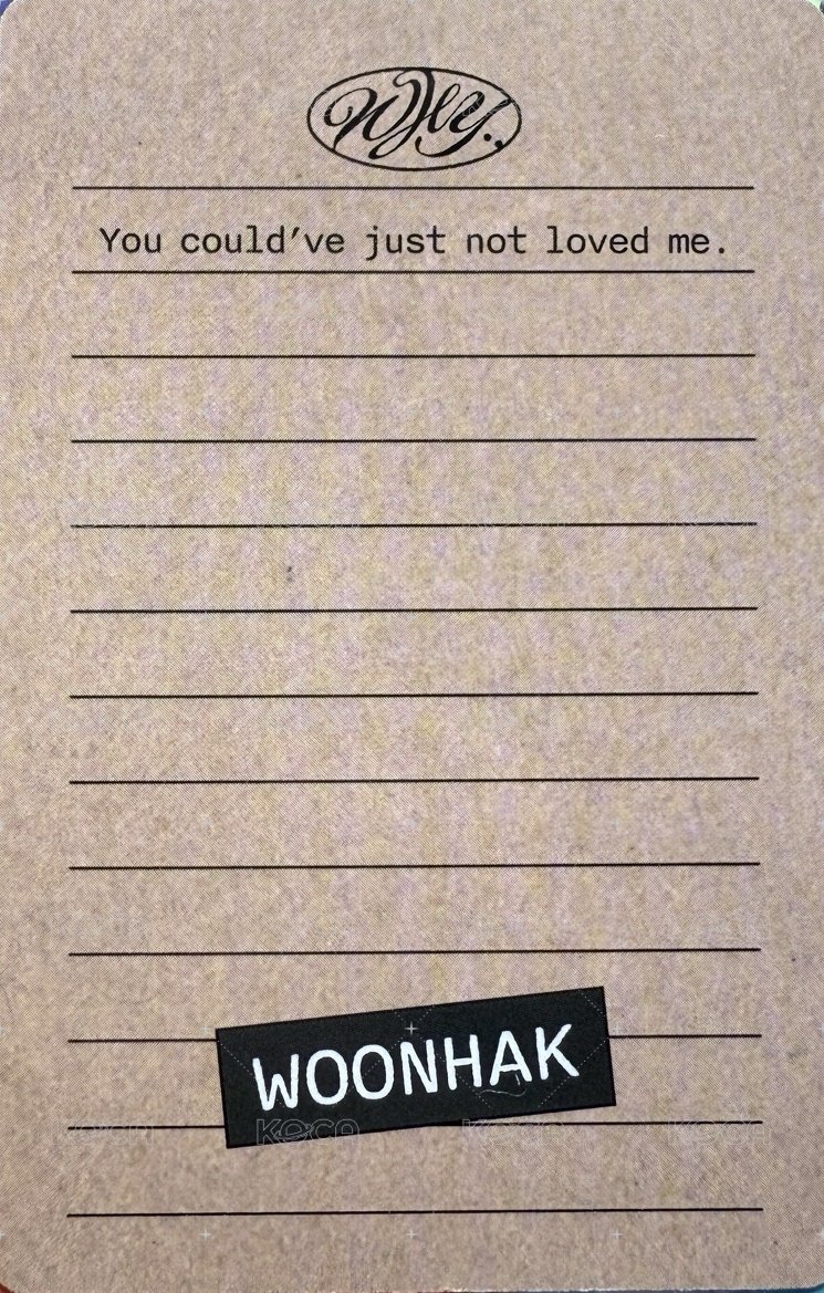 WHY.. 專輯卡 Letter ver. 單封卡 背面