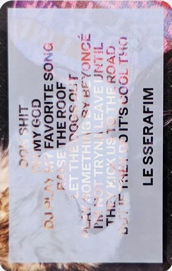 CRAZY 專輯卡 單封專卡 背面