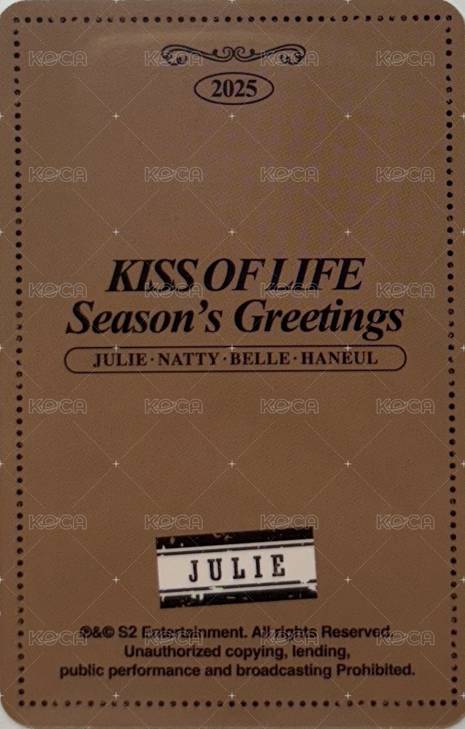 25年曆 wm 線上 簽售卡  背面