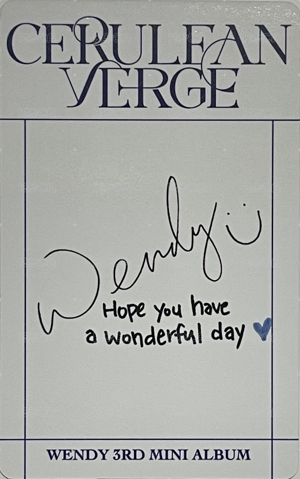 Cerulean Verge 專輯卡 Digipack B版 背面