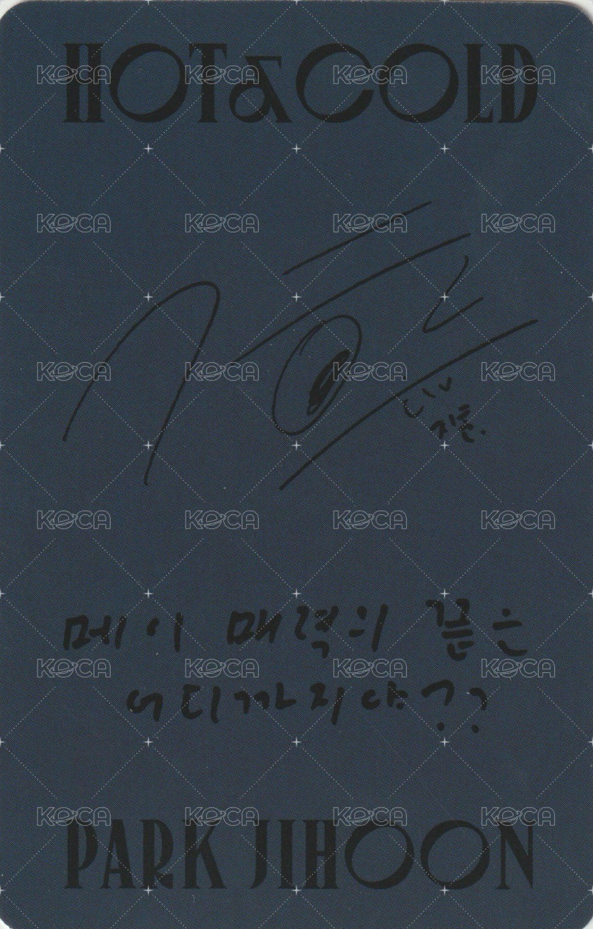 HOT&COLD 專輯卡 (DARKNESS ver.) 背面
