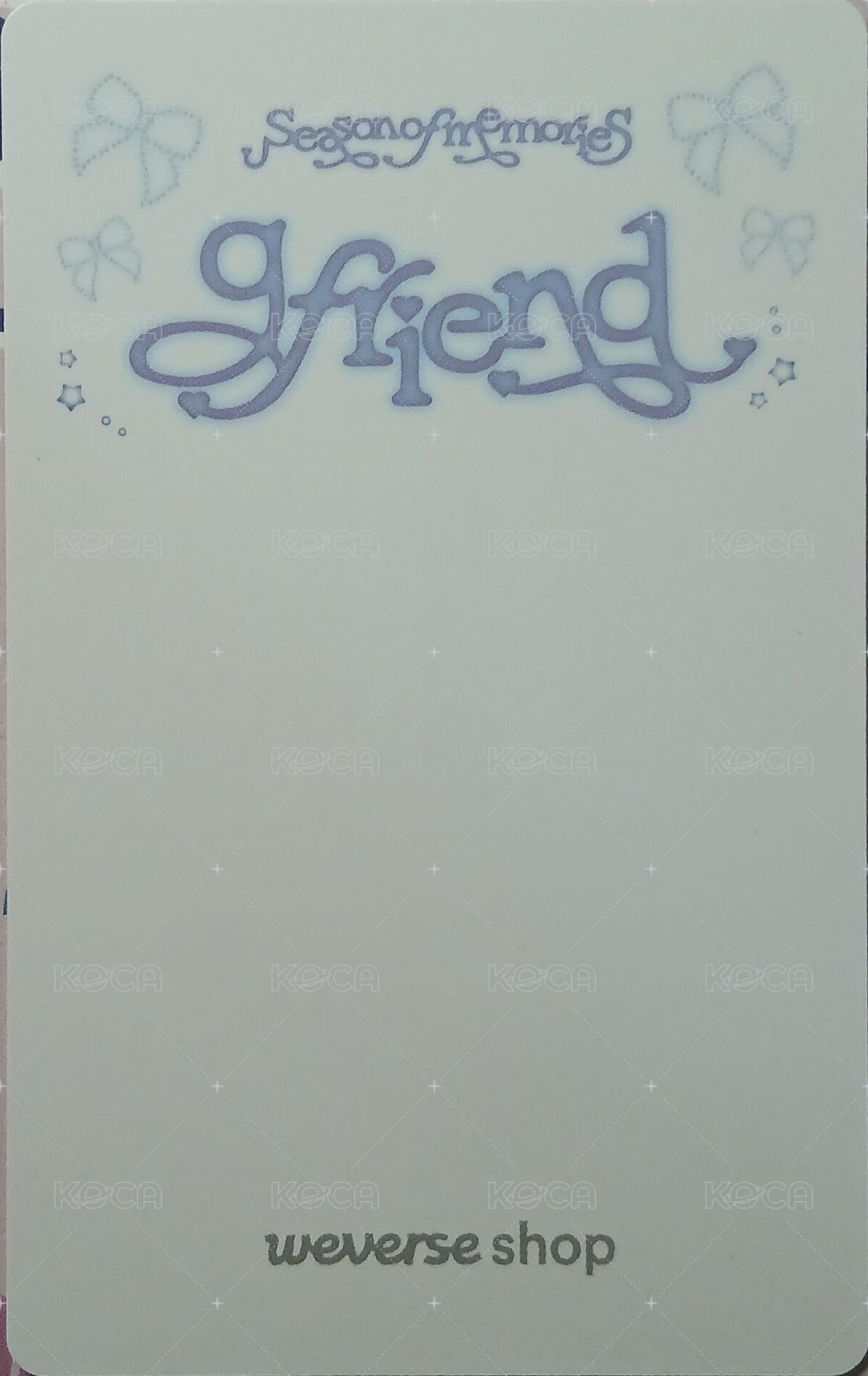 十週年專 wvs 簽售卡  背面