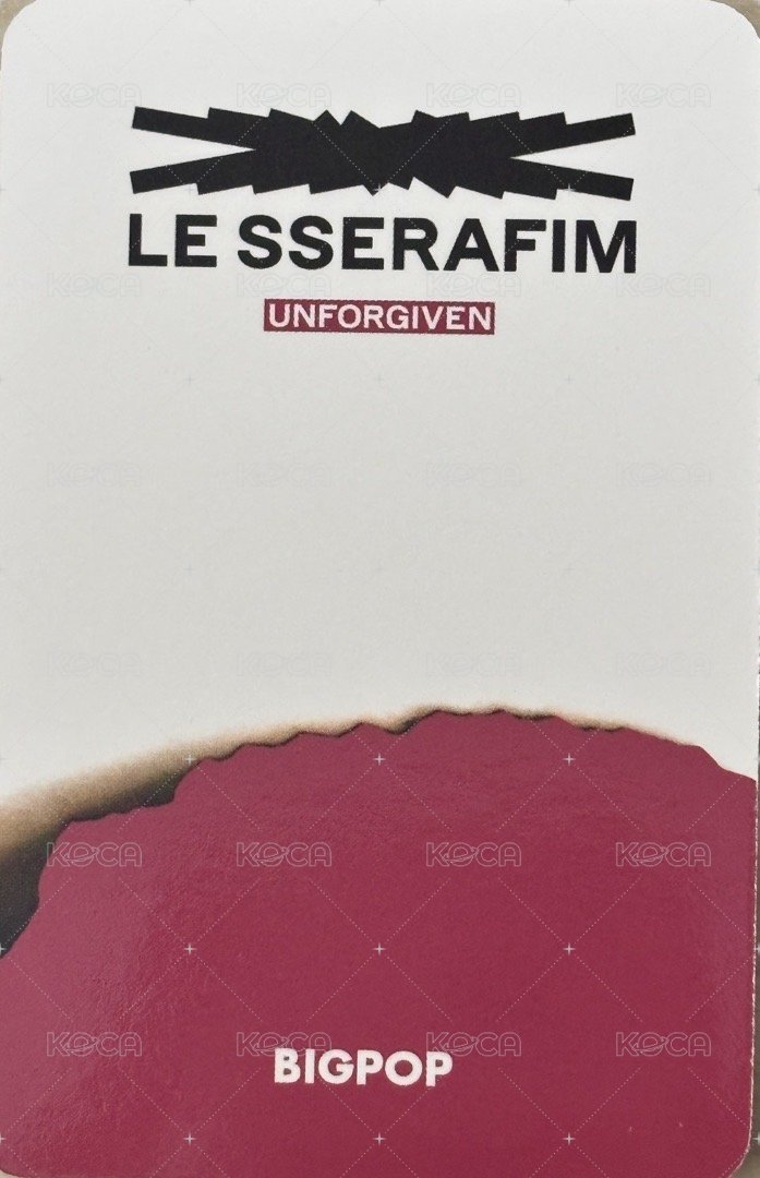 UNFORGIVEN bg 簽售卡  背面
