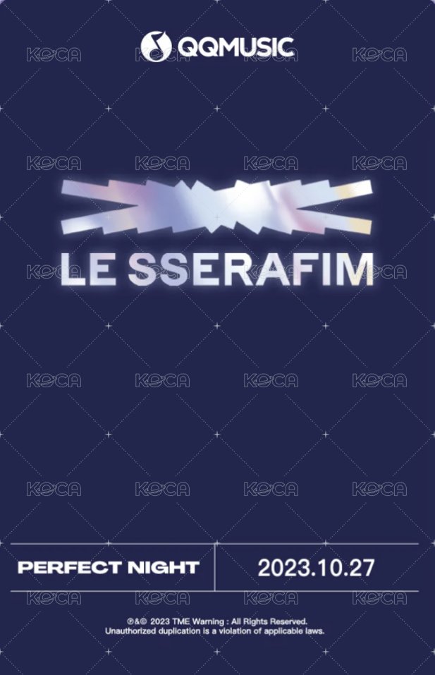 Perfect Night QQ音樂 特典卡  背面