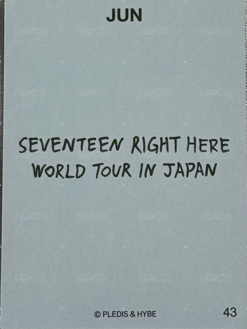 RIGHT HERE 隨機卡 日巡卡包卡 43 背面