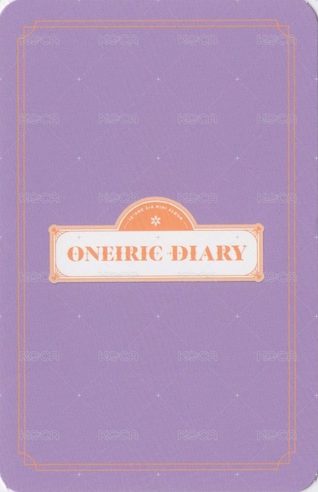 Oneiric Diary 專輯卡 日記：DIARY版 背面