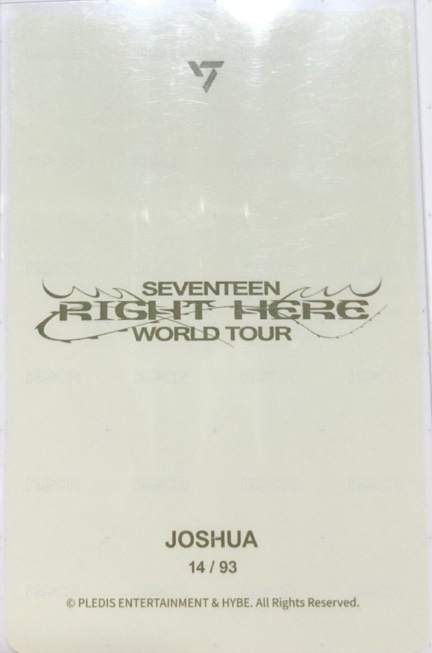 RIGHT HERE 隨機卡  背面