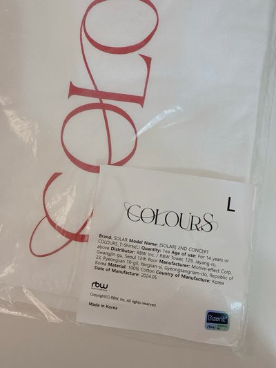 Solar COLOURS演唱會週邊 T-SHIRTS