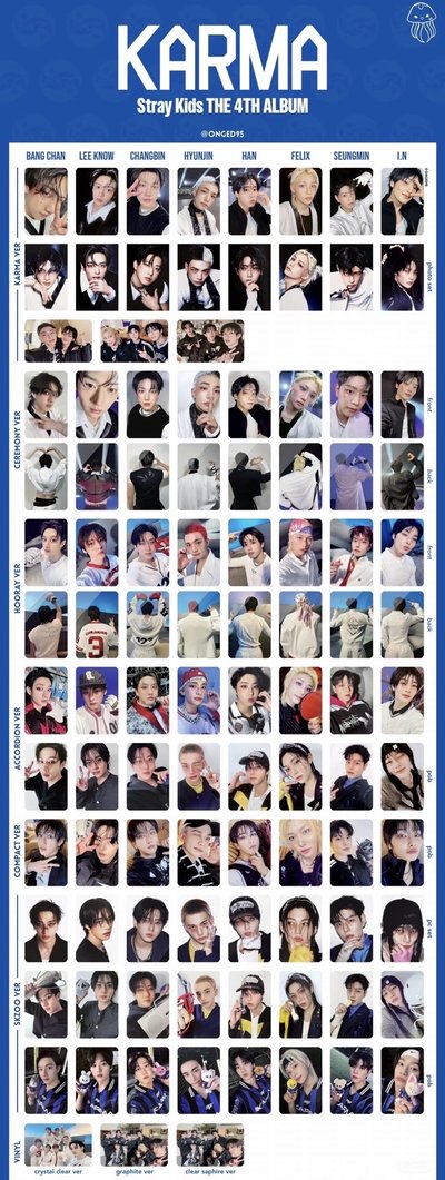 Karma 專輯卡 固配 skzoo ver (分成員售）