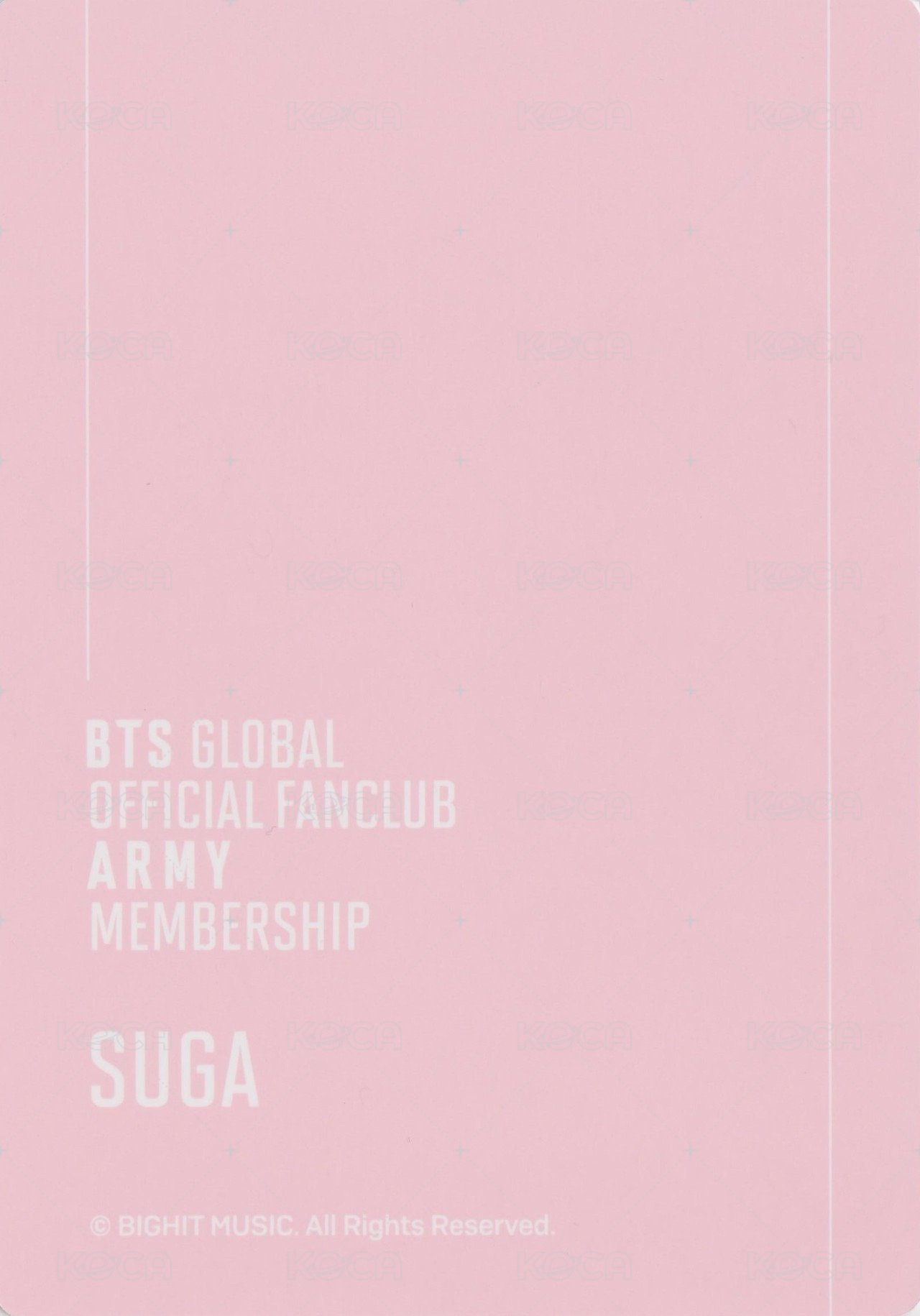 ARMY 會員禮卡 十期 背面