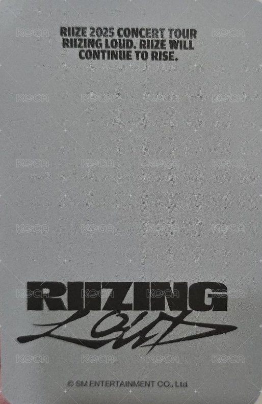 RIIZING LOUD sm 周邊卡 漫畫t-shirt卡 背面