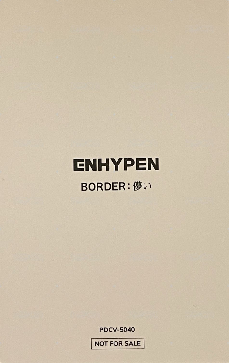 BORDER : 儚い（Hakanai） 專輯卡 Solo Jacket ver. 背面