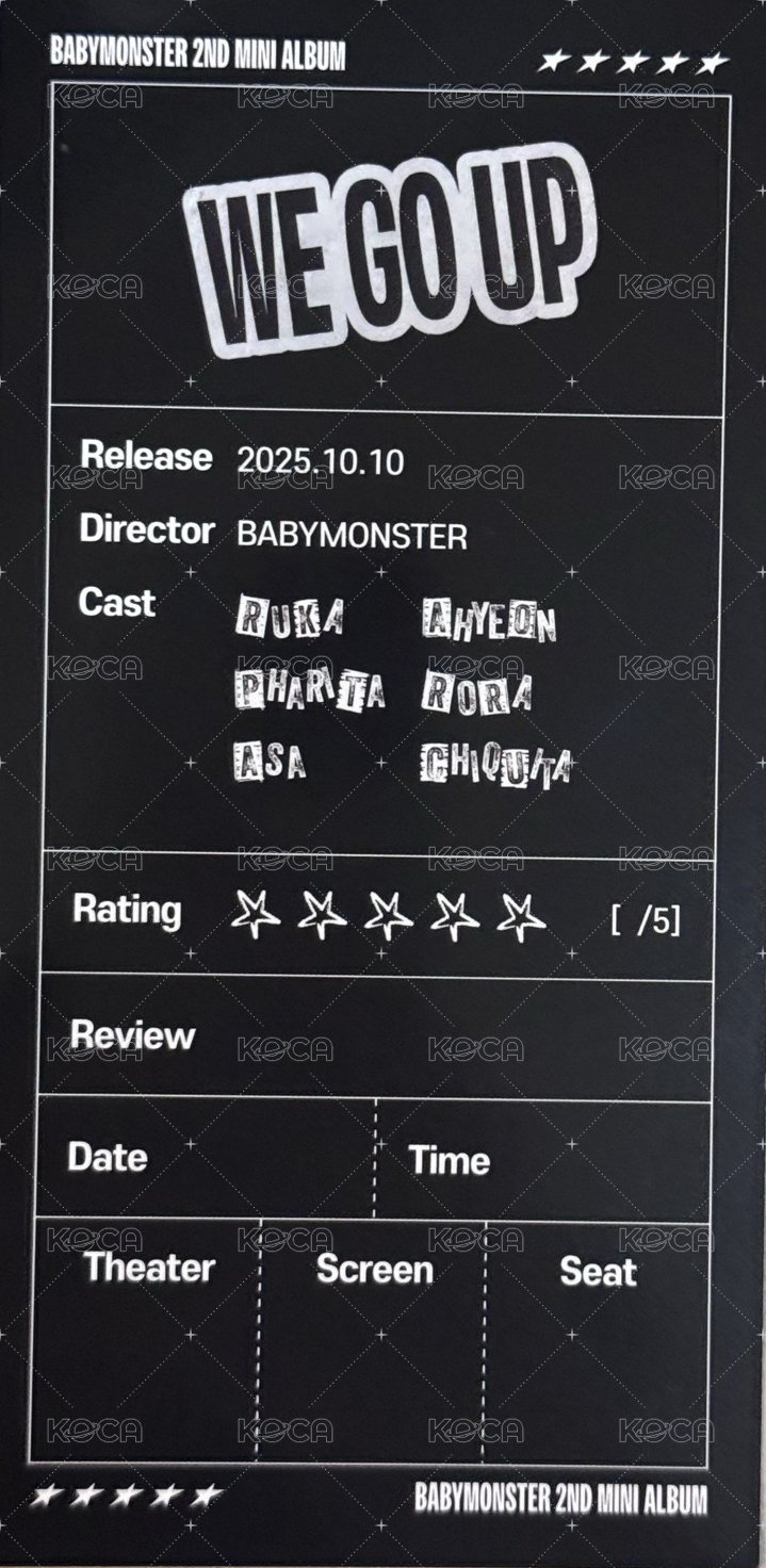WE GO UP k4 預售 特典卡 票根 背面