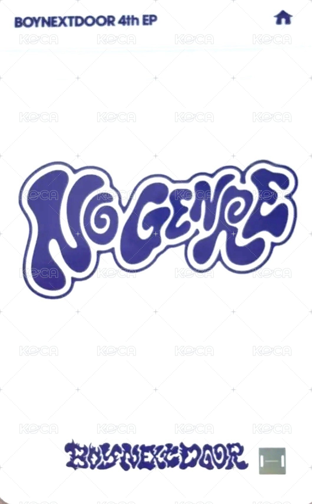 No Genre mmt 特別禮 特典卡  背面