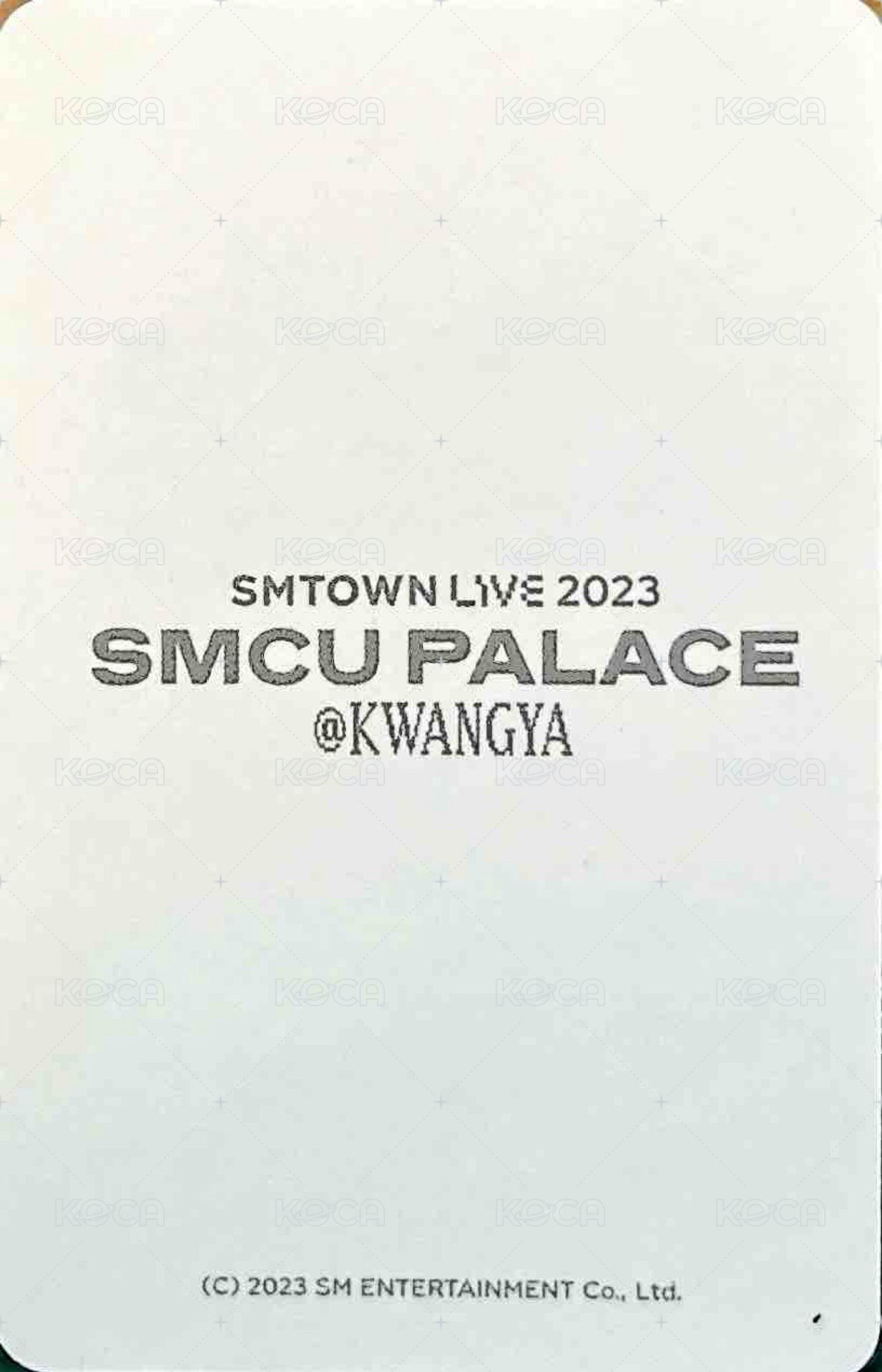 2022 SMCU 周邊卡 4*6照片卡 冬專比耶勳 背面