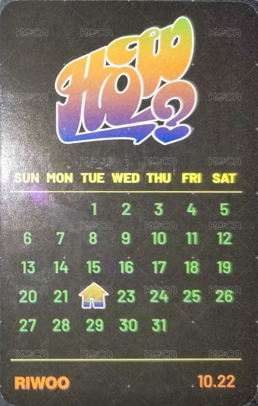 HOW? yes24 預售 特典卡 生日曆 2 背面