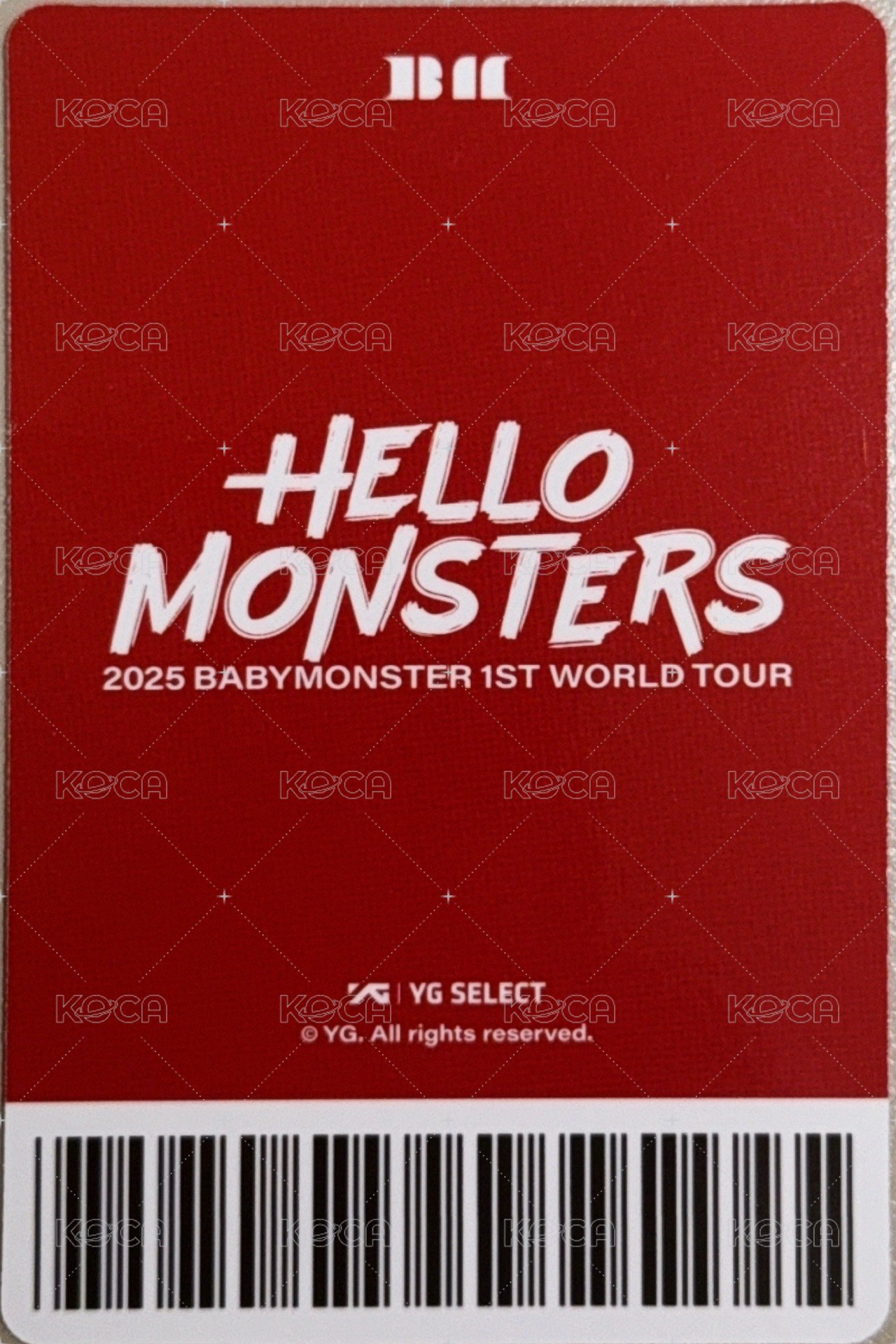 25’世巡 yg 滿額卡 首爾場週滿額卡 背面