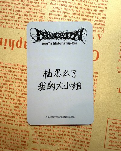 ✴️ Armageddon sr特典卡 大小姐柚 KARINA 中文卡背