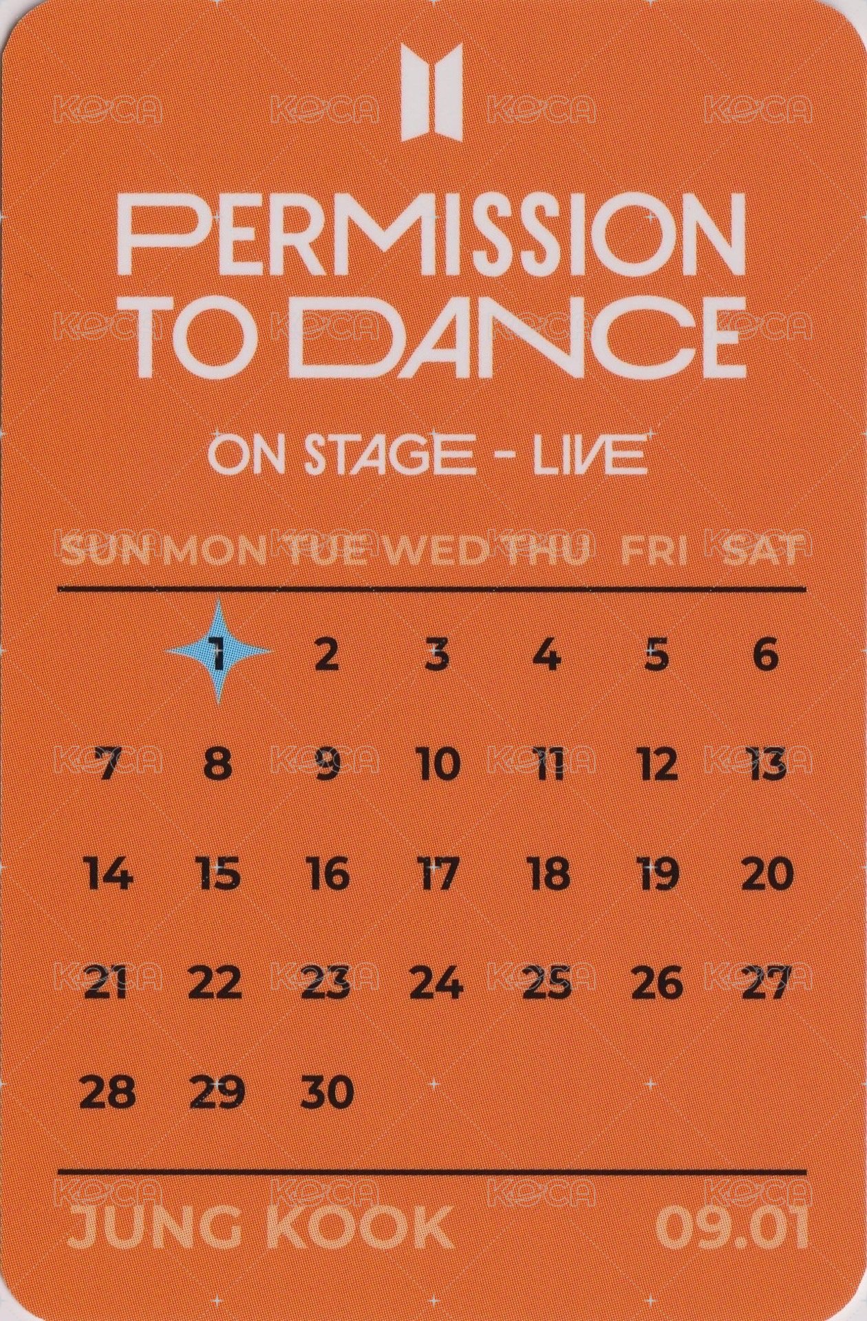 PTD Live yes24 特典卡  背面