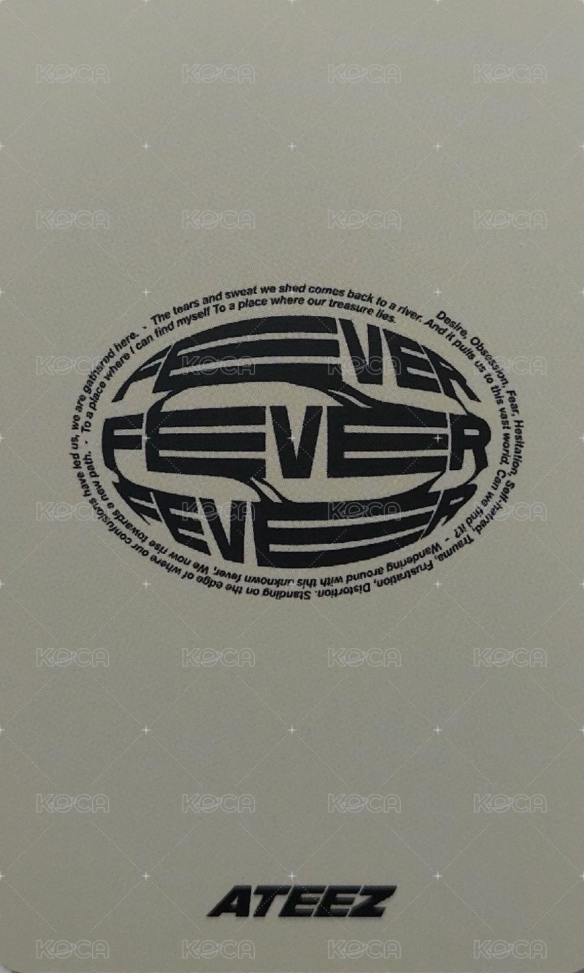 Fever Epilogue Kpopstore 3.0 簽售卡  背面