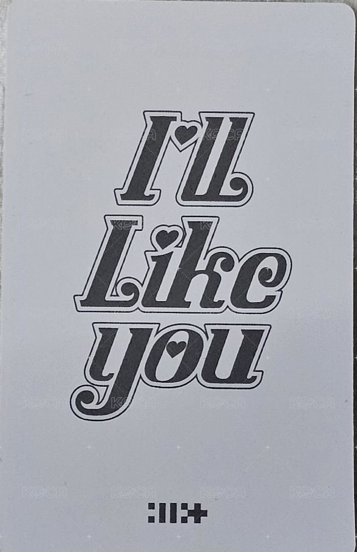 I'LL LIKE YOU 專輯卡 GLLIT ver. 背面