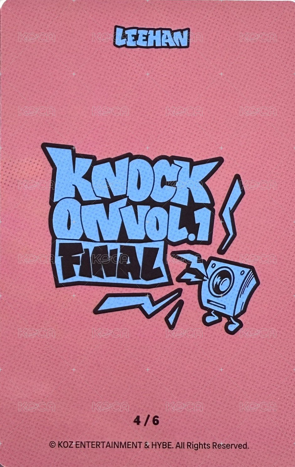 Knock On 巡迴 隨機卡 FINAL 場周 4/6 背面
