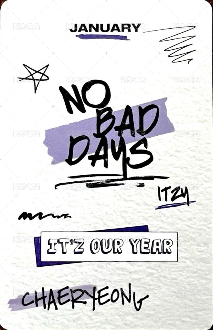 NO BAD DAYS 周邊卡 一月 背面