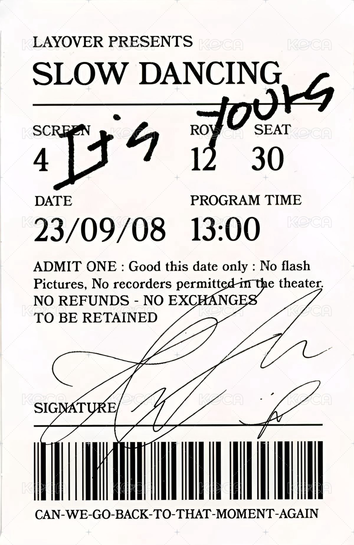 LAYOVER 專輯卡 藍版 背面