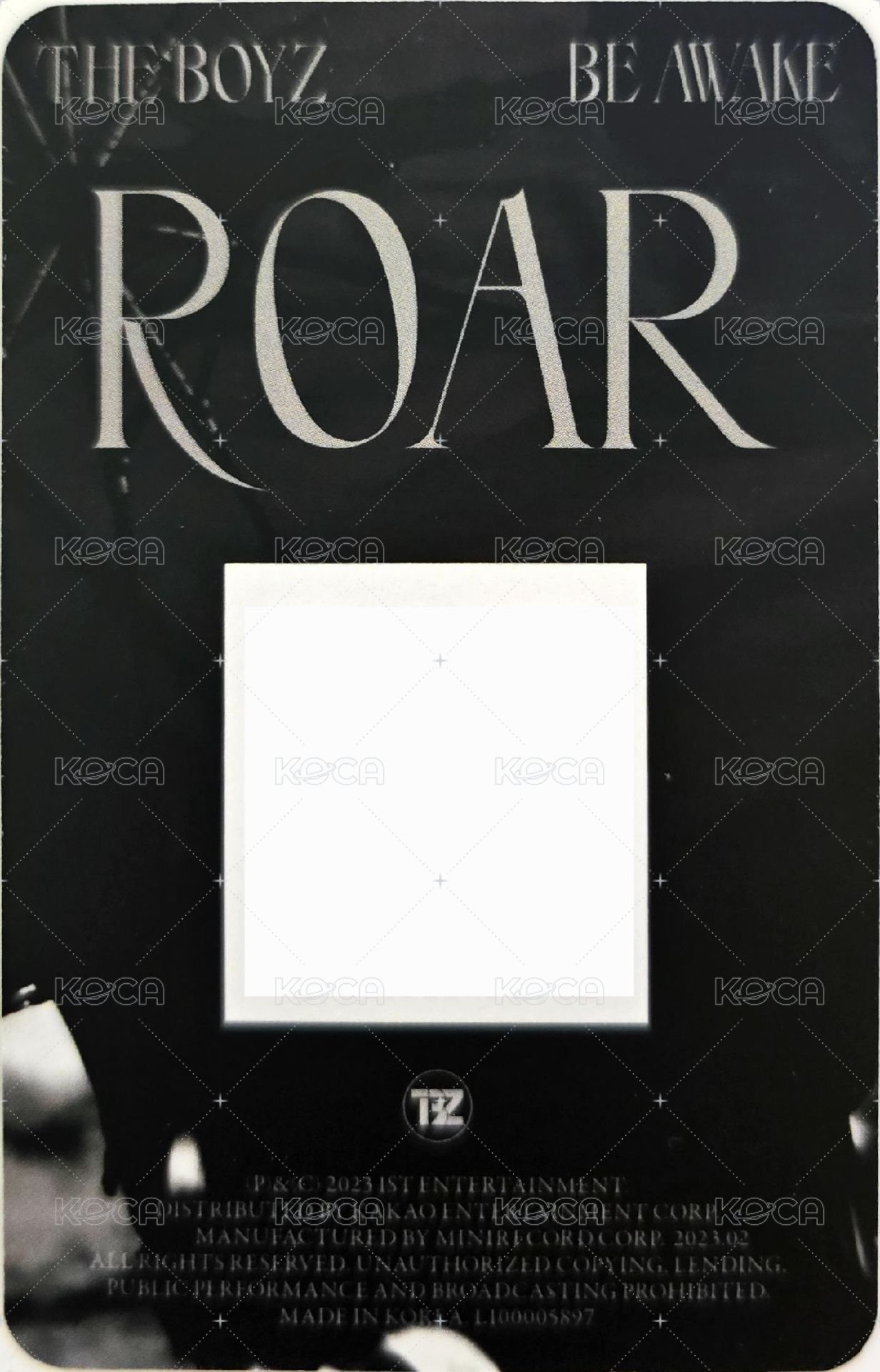 BE AWAKE 專輯卡  背面