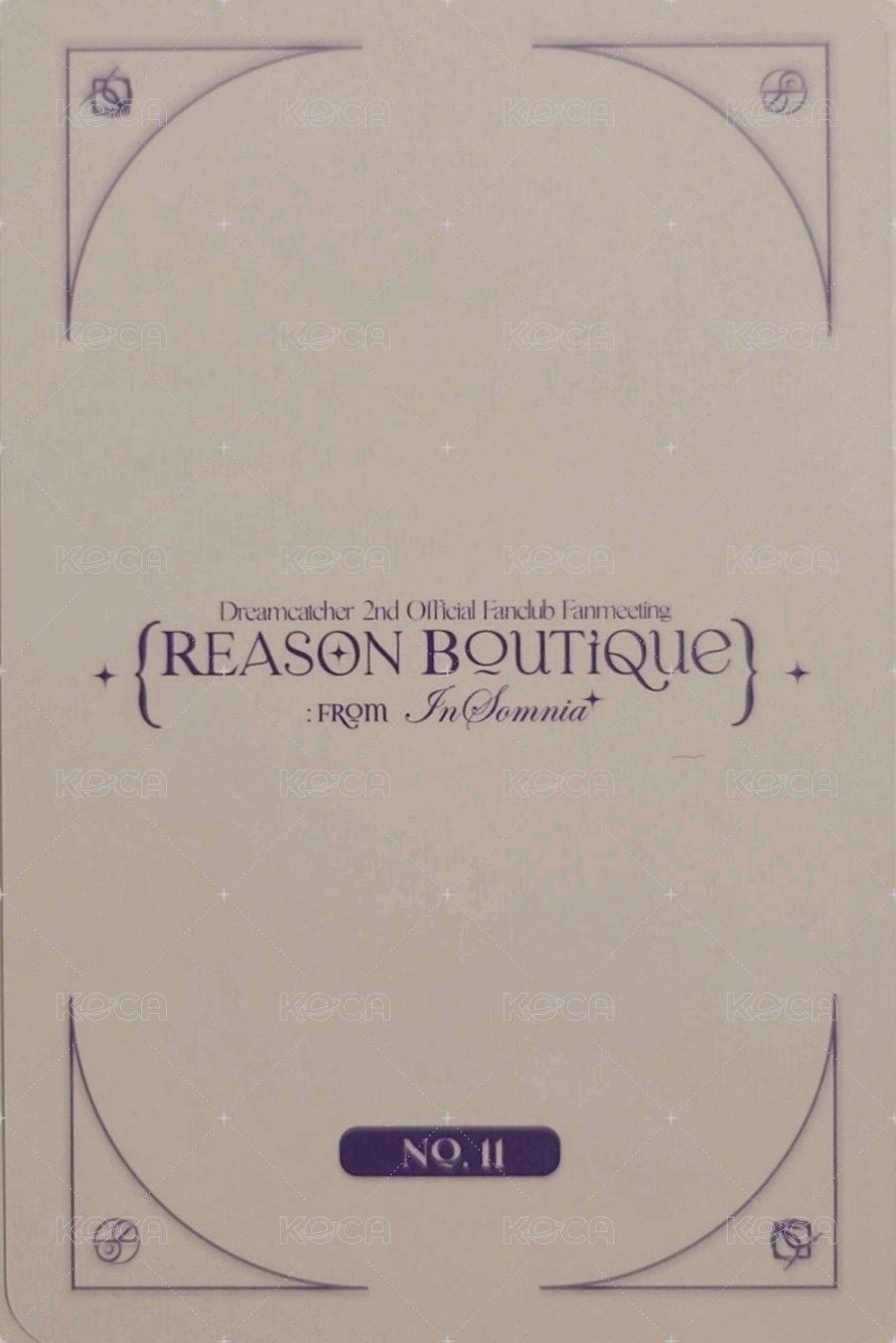 二期會員粉絲見面會 隨機卡 卡包卡 11 背面