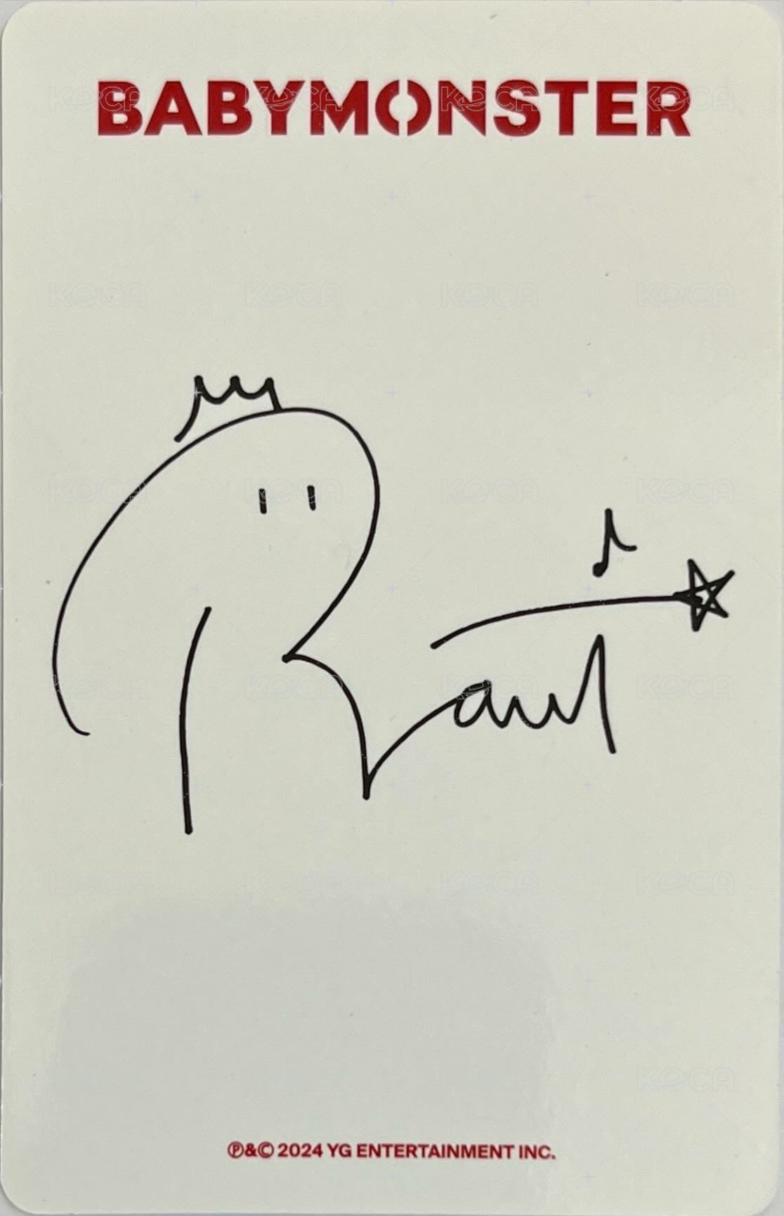 BABYMONS7ER yg 特典卡 預購禮 Rami ver.A 背面