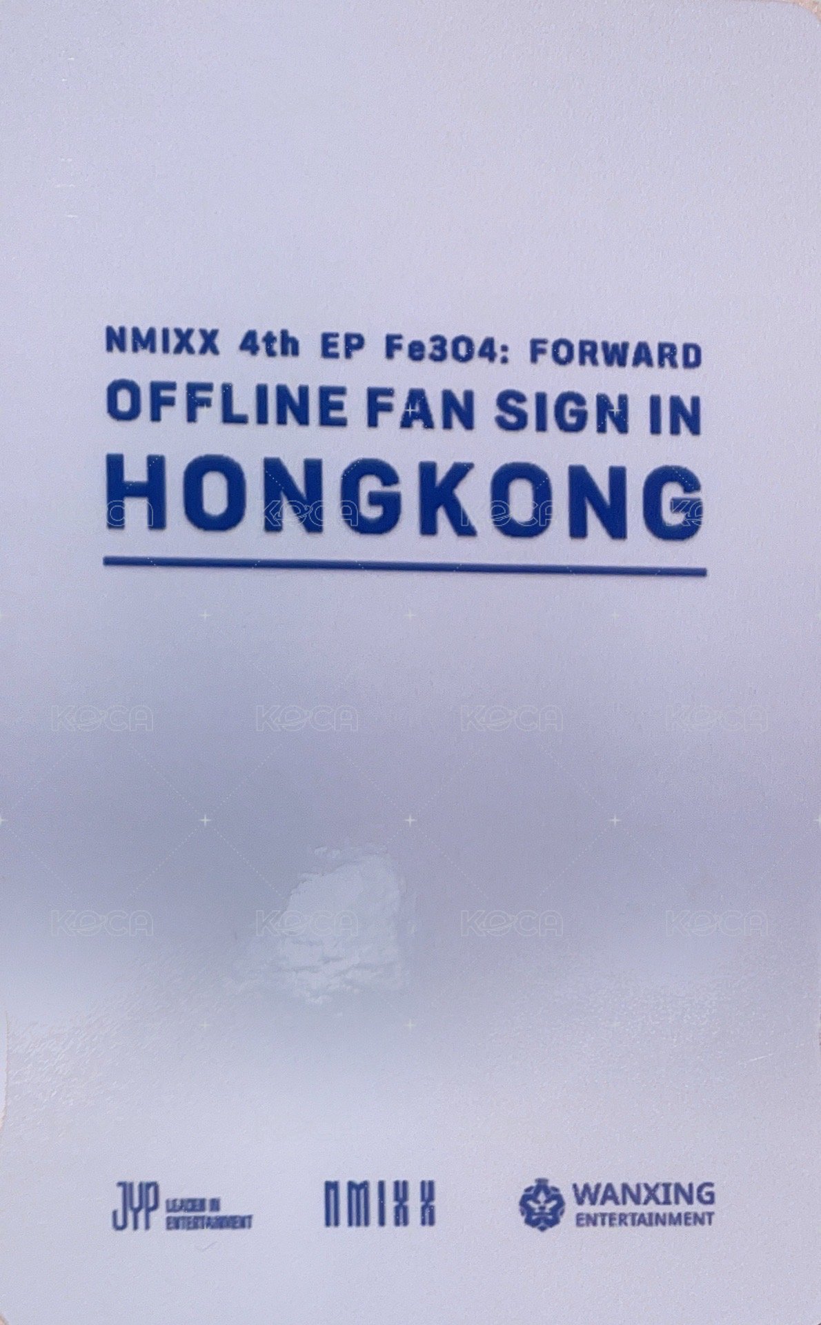 FORWARD 萬星 簽售卡 香港簽售 花朵莉 背面