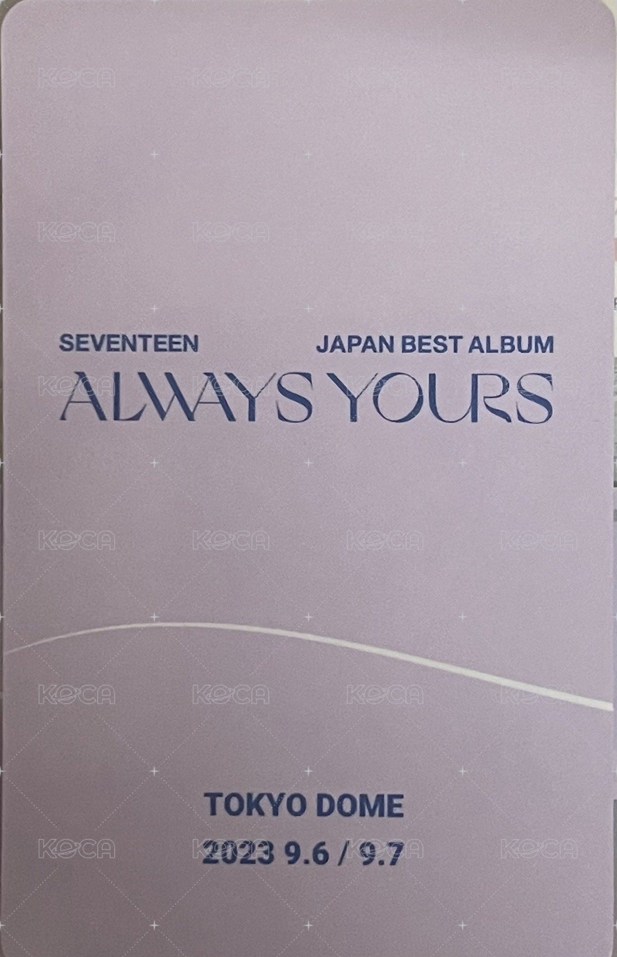 ALWAYS YOURS 入場卡 / 場限卡 東京WVSJP 背面