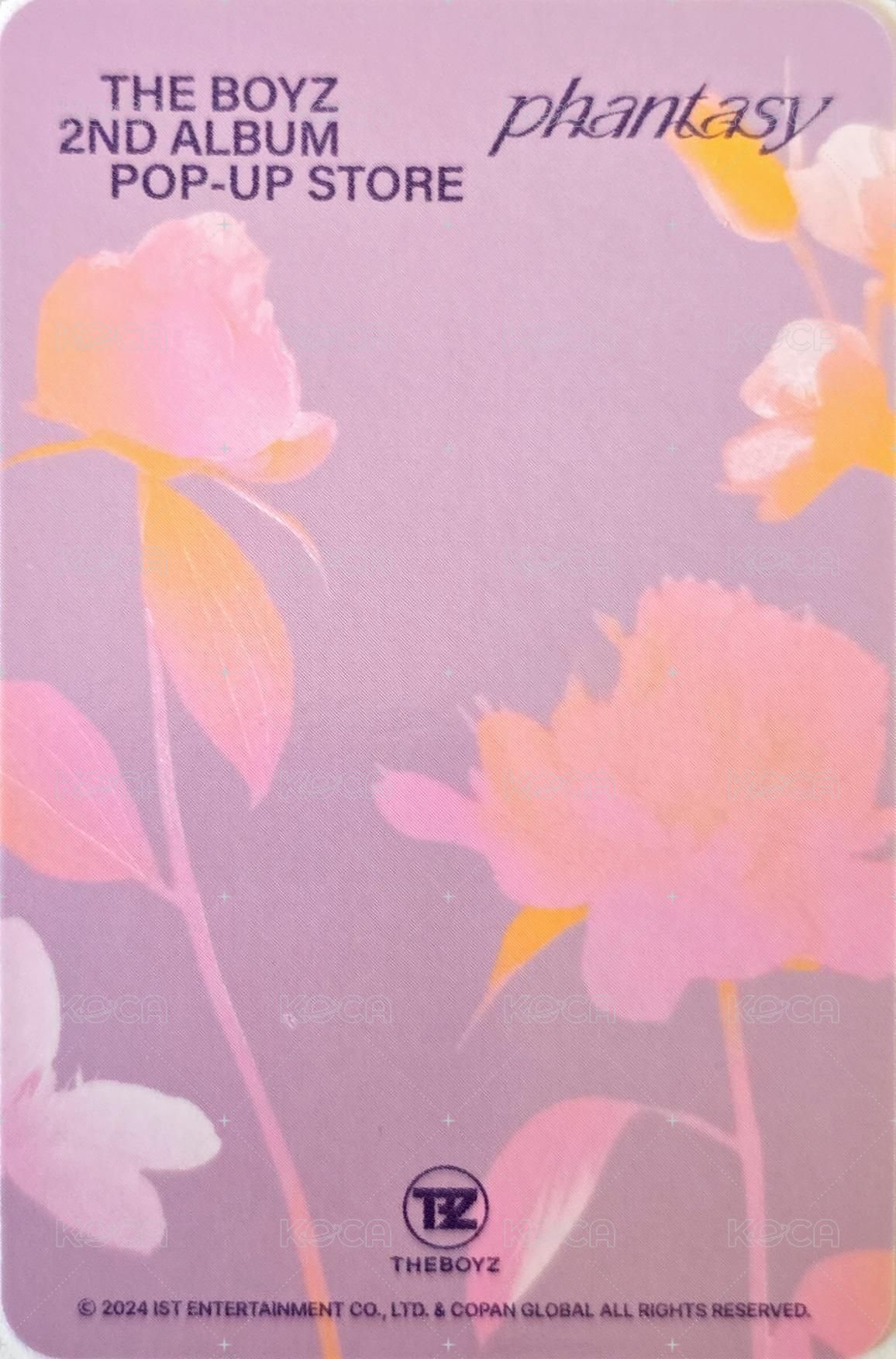 THE BOYZ 2ND ALBUM PHANTASY POP-UP STORE 入場卡 / 場限卡  背面