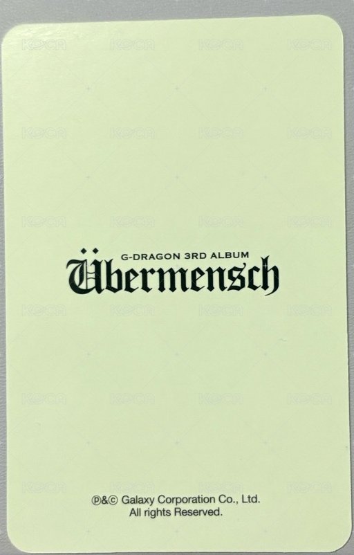 Übermensch 專輯卡 Übermensch粉版專卡 背面