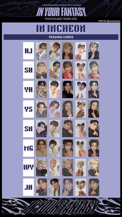 ⚐ 𓊝 ⋆˚ATEEZ｜IN YOUR FANTASY 韓場卡包隨機卡