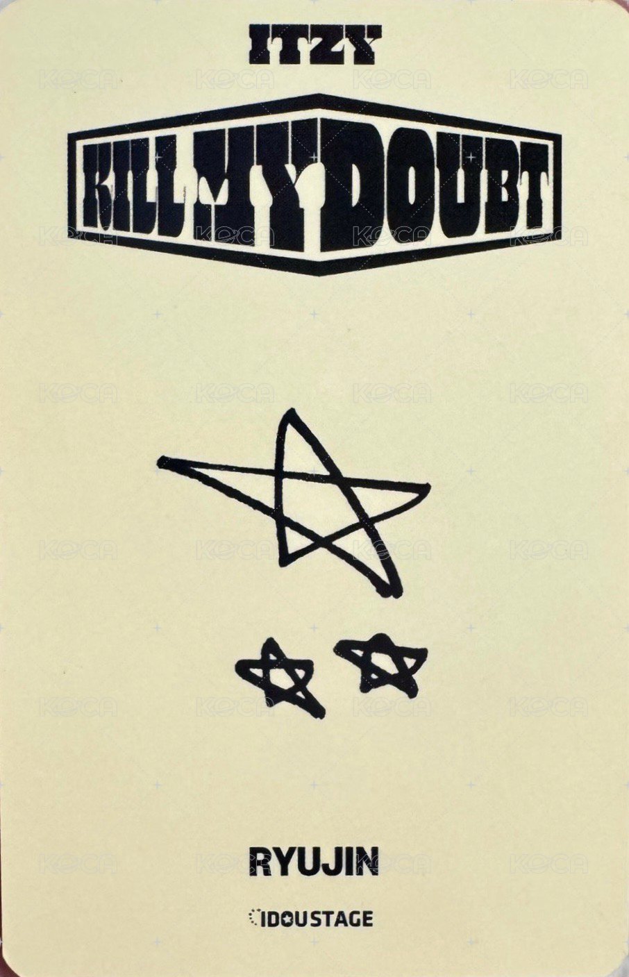KILL MY DOUBT 愛豆驛站 1.0 簽售卡  背面
