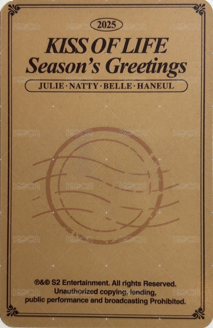 2025 Season’s Greetings 年曆卡  背面