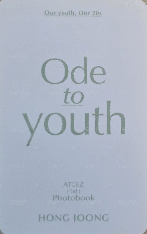 ATEEZ 1ST PHOTOBOOK;ODE TO YOUTH 周邊卡  背面