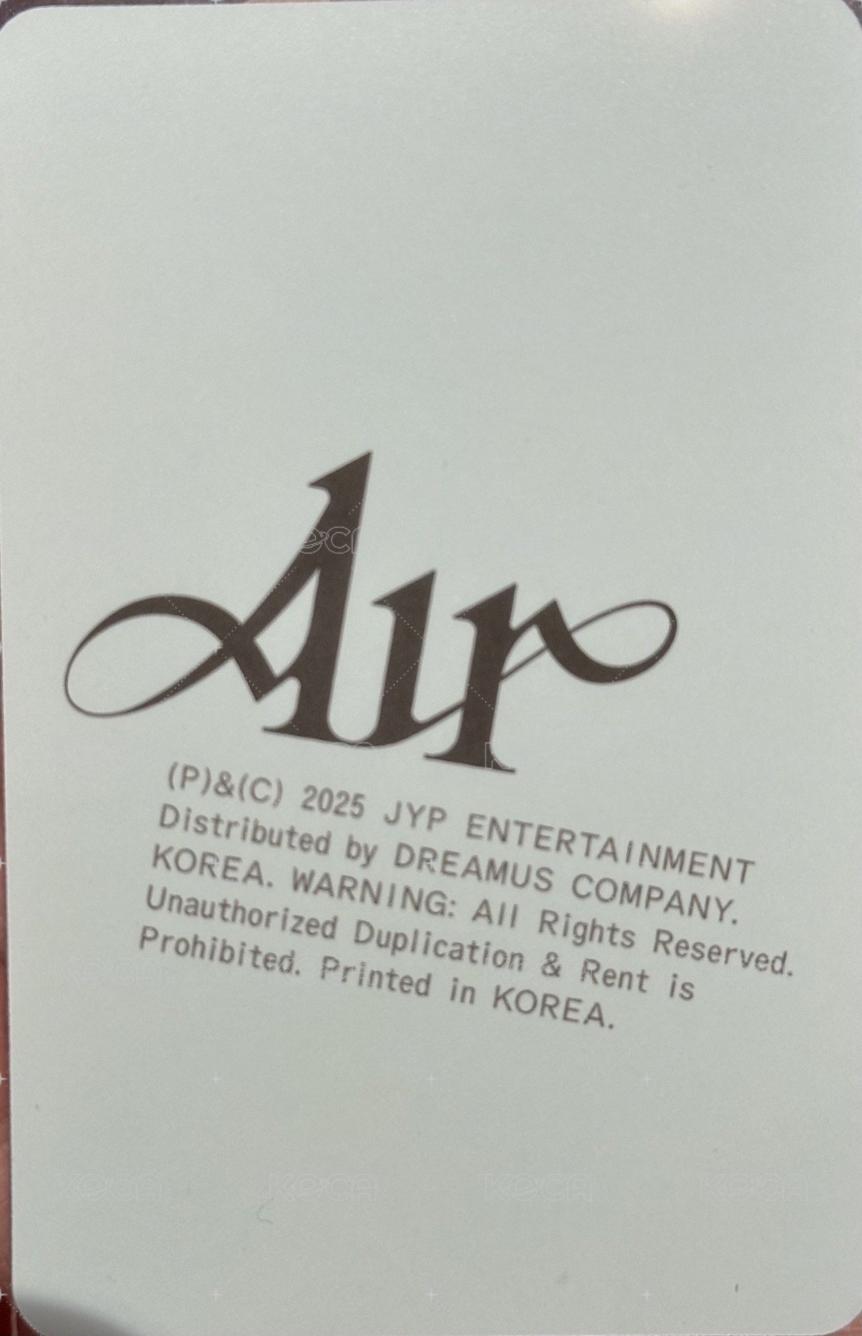 AIR 專輯卡 oxygen 背面